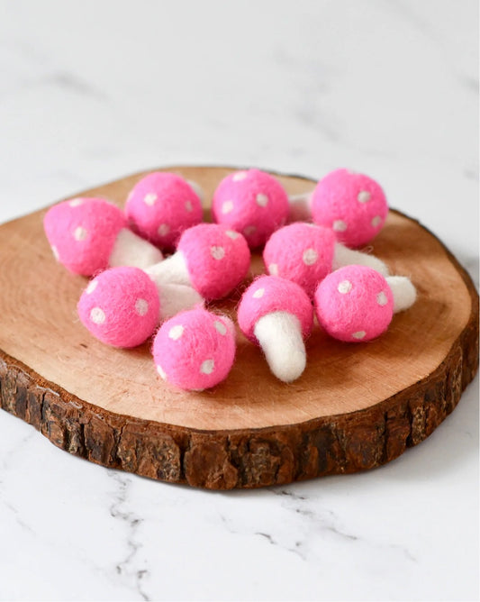 Pink Mushroom Felt Toys