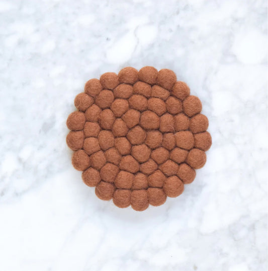 Brown Wool Coasters