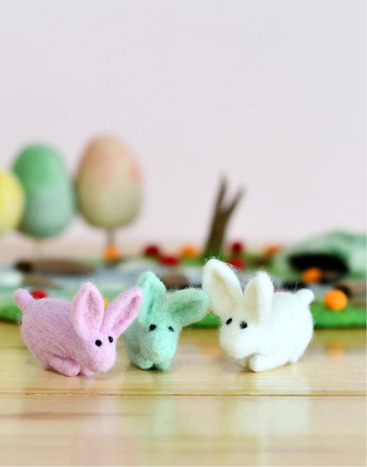 Green Cute Felt Rabbit