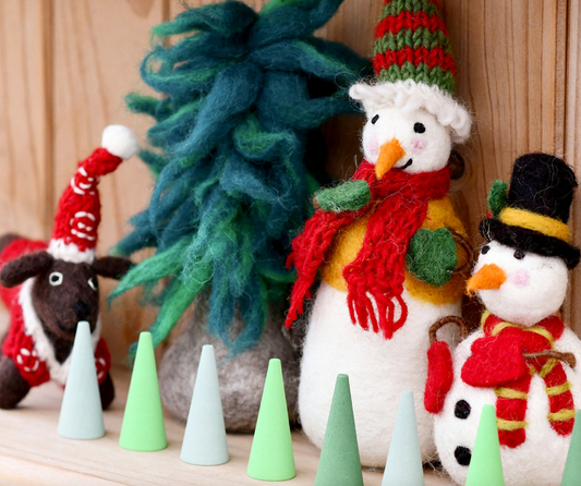 Handcrafted Wool Christmas Snowman with Beanie