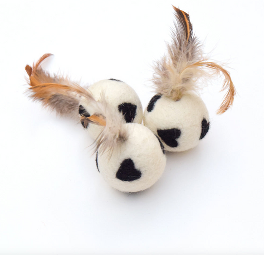 Feather Ball Black Hearts (Single Ball)