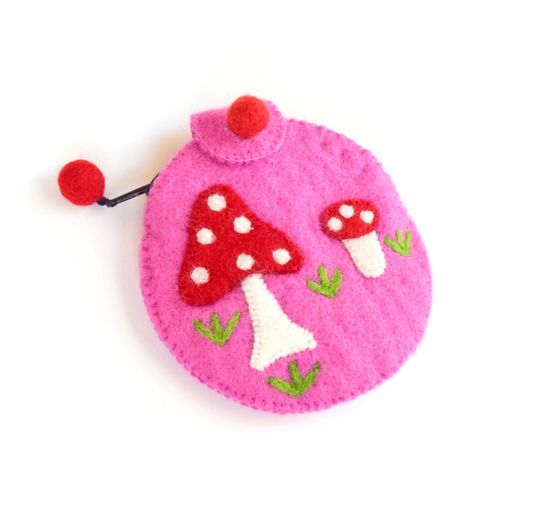 Pink Mushroom Purse
