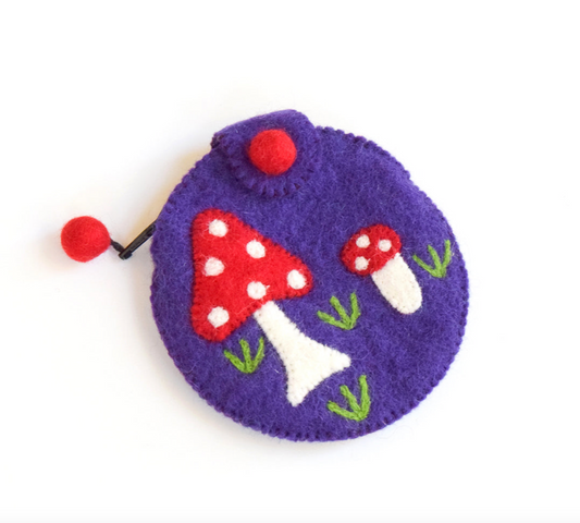 Purple Mushroom Purse