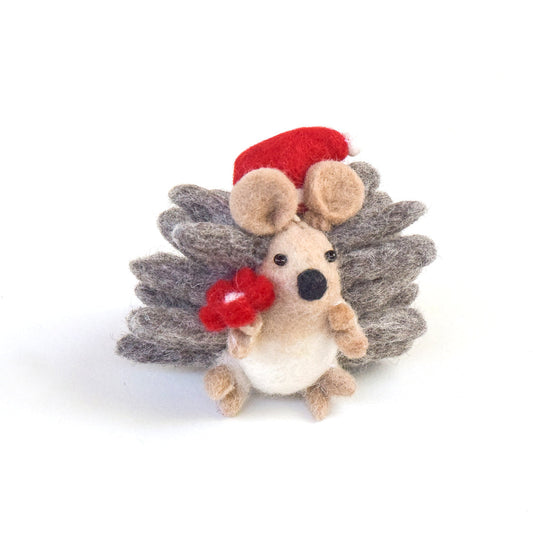Christmas Hedgehog with flower