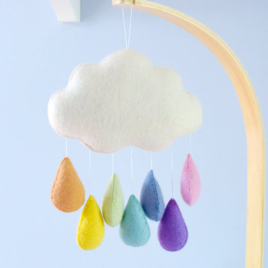 Large Pastel Rainbow Cloud Mobile