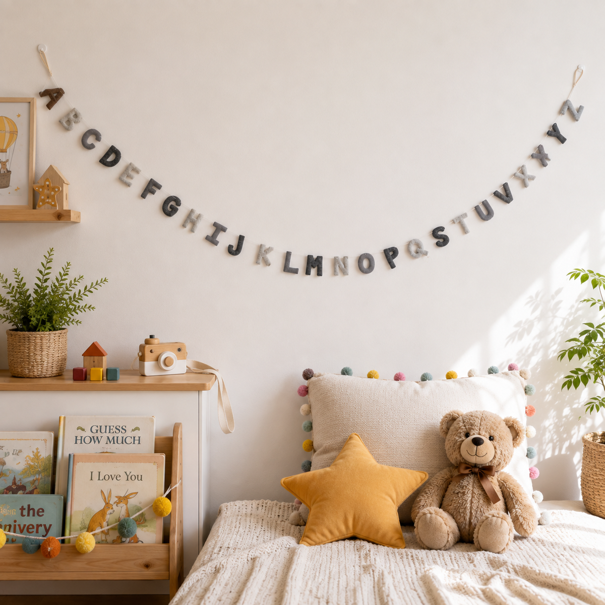 ABC Alphabet Banner Kids Room Garland 75": Rainbow