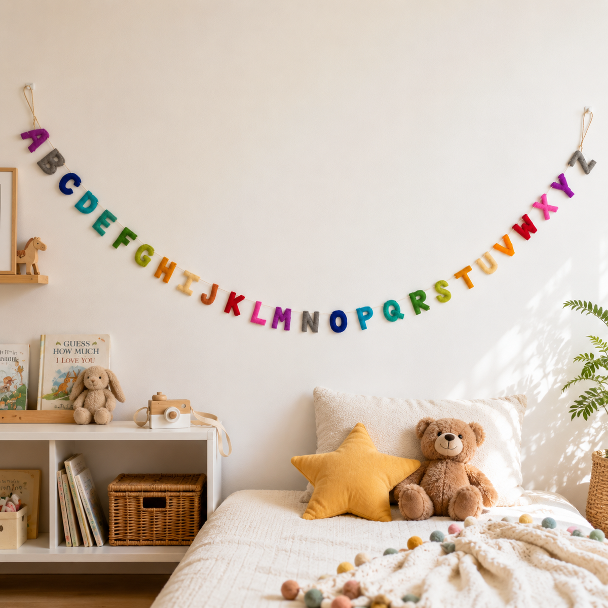 ABC Alphabet Banner Kids Room Garland 75": Rainbow