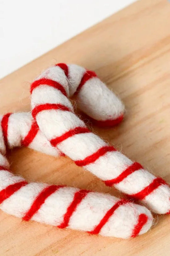 Organic Felt Christmas Candy Canes
