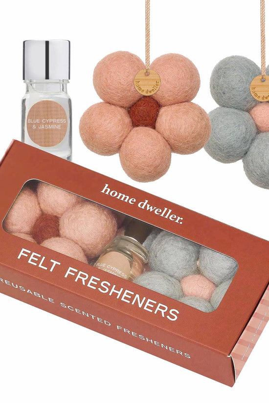 Blue Cypress and Jasmine Felt Flower Fresheners