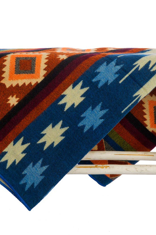 Quilotoa Blue Mini Alpaca Blanket