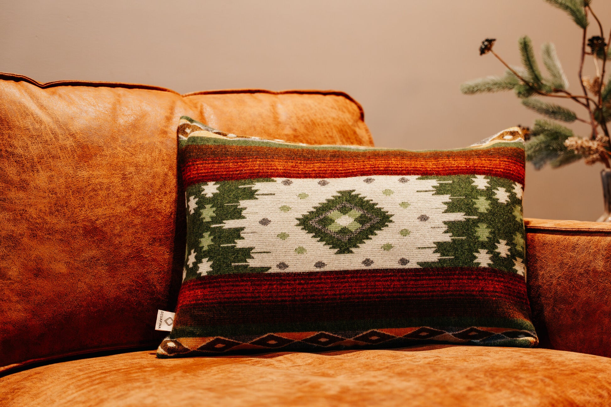 Alpaca Pillow COVER ONLY - Quilotoa Green - 40x60cm