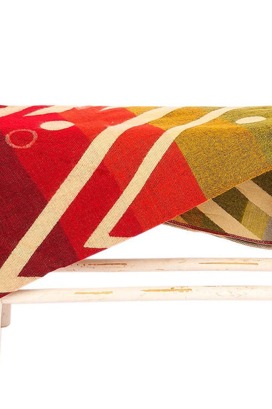 Handcrafted Red Alpaca Wool Blanket
