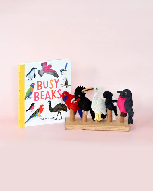 Busy Beaks Book and Finger Puppet Set