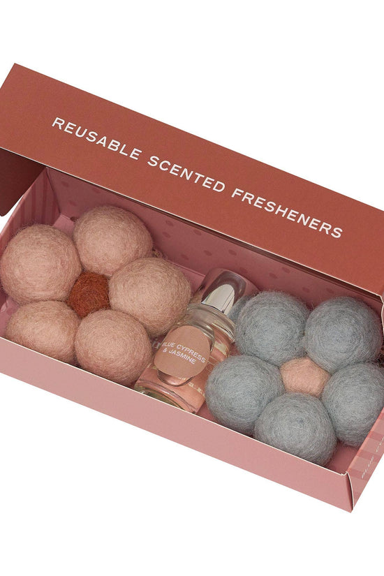 Felt Flower Fresheners Aroma Blue Cypress and Jasmine