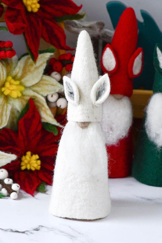 Wool Christmas Tree Toppers in White