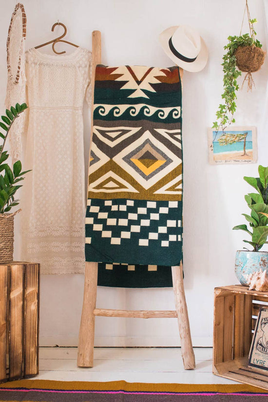 Alpaca Blanket - Cayambe Green - 190x225cm