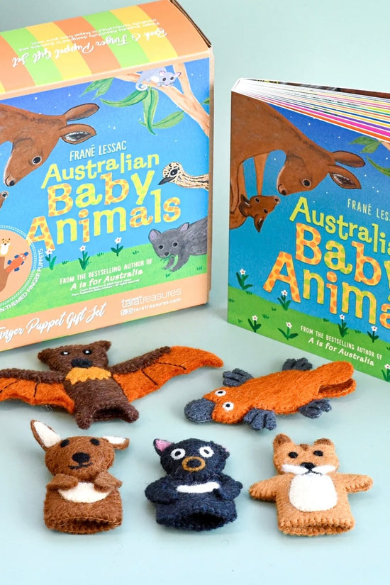 Australian Baby Animals Book and Finger Puppet Set