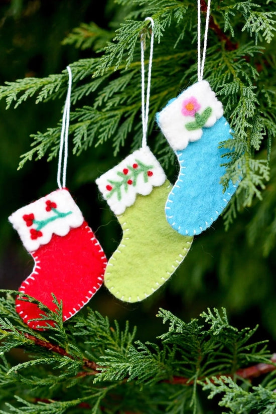 Handcrafted Organic Felt Hanging Stockings