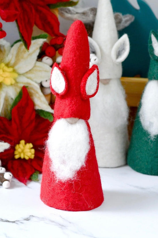 Wool Christmas Tree Toppers in Red