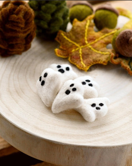Hand-felted Halloween Ghosts