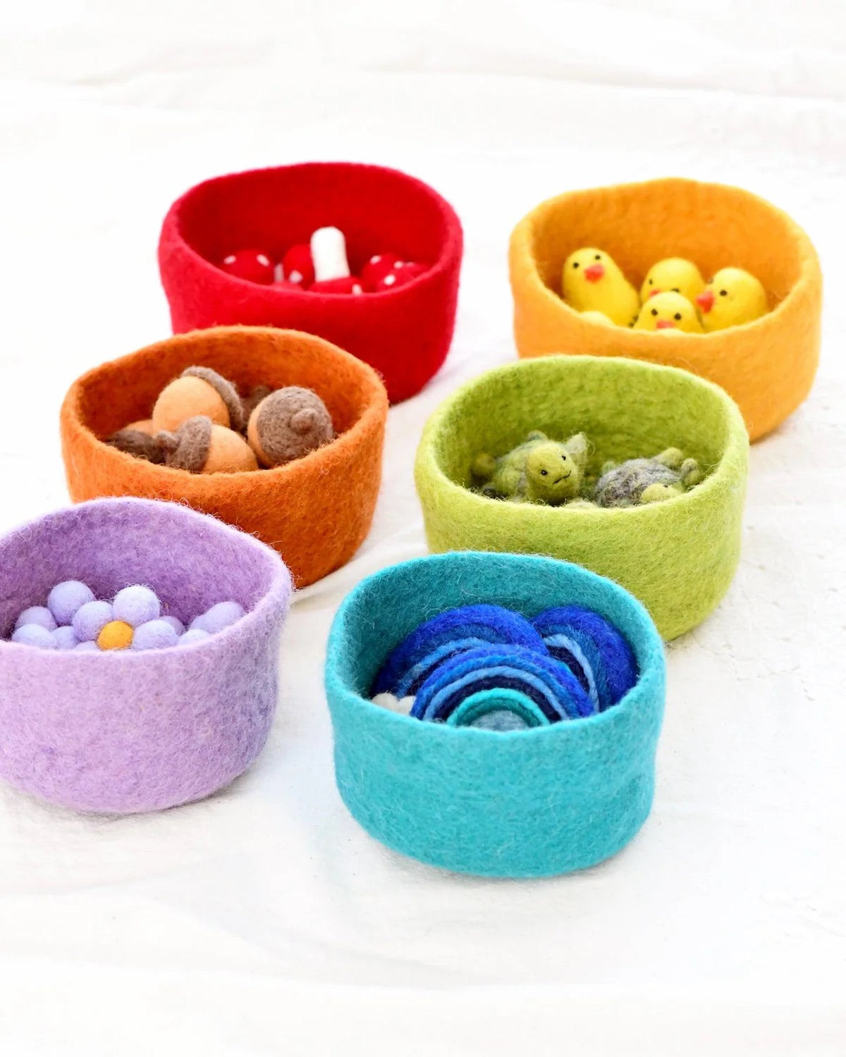 Bright Felt Bowls - Various Colours