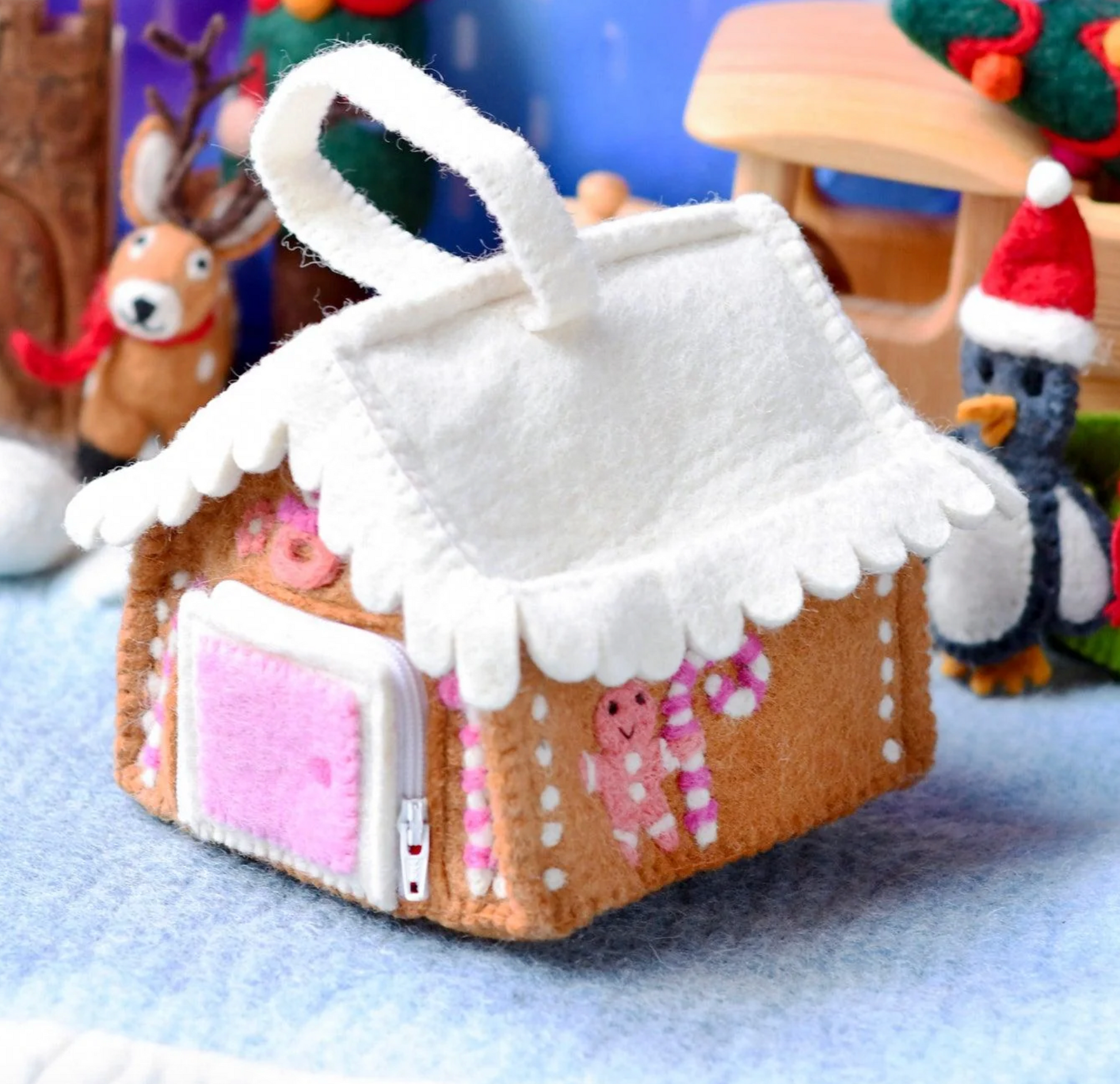 Christmas Gingerbread House- Pink Bag