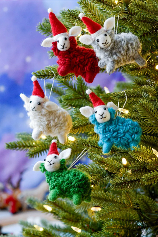 Felt Christmas Sheep Ornaments