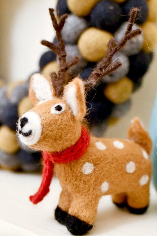 Reindeer Toy with a Red Scarf