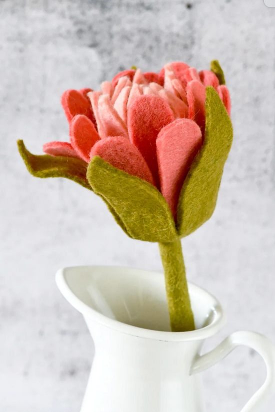 Handcrafted Organic Felt Protea flower