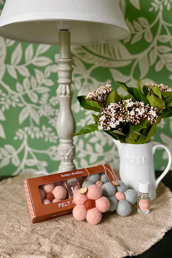 Felt Flower Fresheners in Blue Cypress and Jasmine