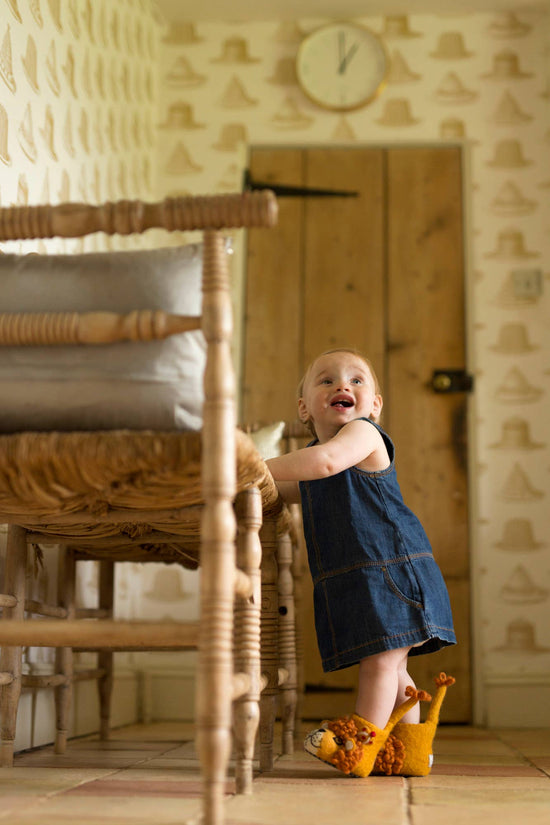Organic Felt Leopold Lion Slippers