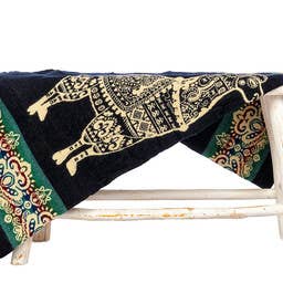 Mini Alpaca Blanket - Alpaca Blue Black - 110x185cm