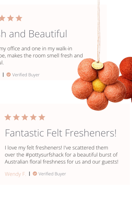 Amber & Lavender Felt Flower Fresheners Reviews