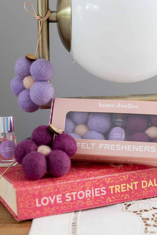 Amber & Lavender Organic Felt Flower Fresheners