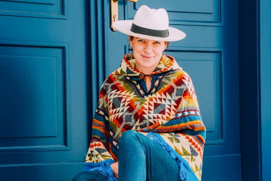 Poncho Triangle Blue