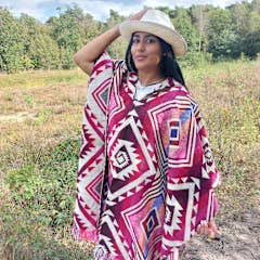 Poncho Entente Pink