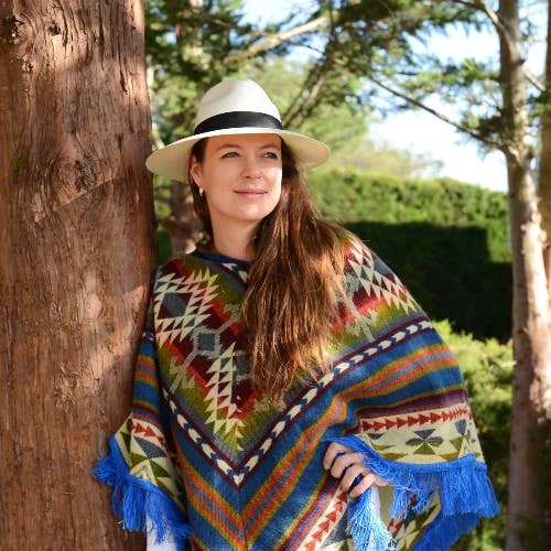 Poncho Triangle Blue