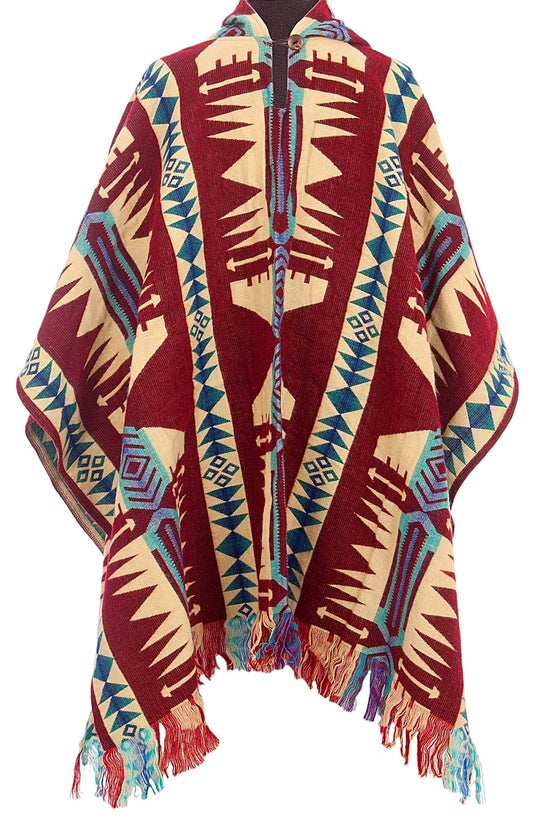 Alpaca Poncho Native Pattern | Quitu Red