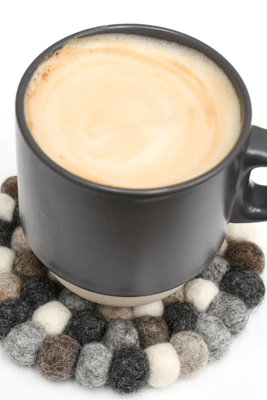 Handmade Organic Wool Grey Stone Coasters