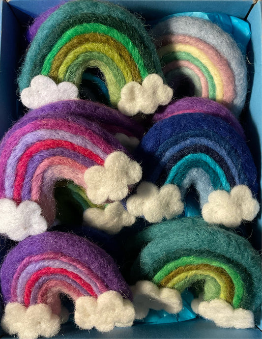 Handmade Wool Felt Rainbows
