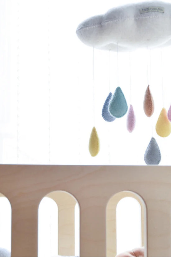 Mobile 3D Cloud with Pastel Raindrops