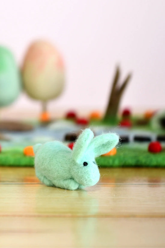 Green Cute Felt Rabbit