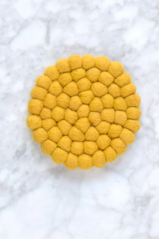 Buy Wool Mustard Coasters