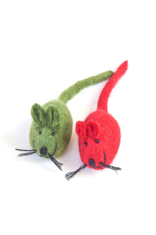 Christmas Mice Wool Ornaments