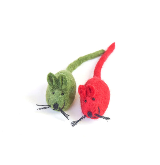 Christmas Mice Wool Ornaments