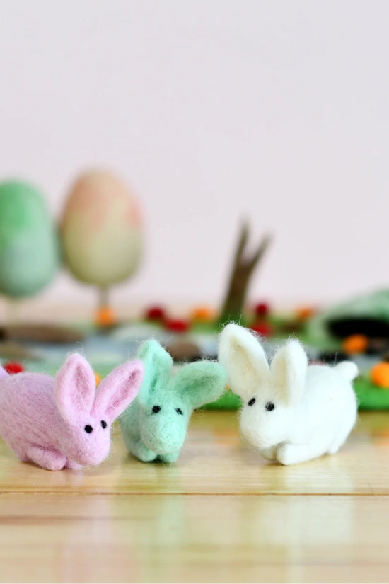 Green Cute Felt Rabbit