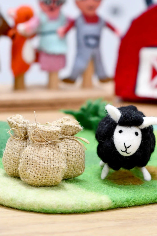Handmade Black Wool Sheep