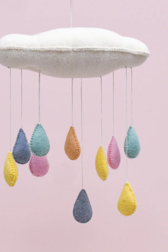 3D Cloud with Pastel Raindrops