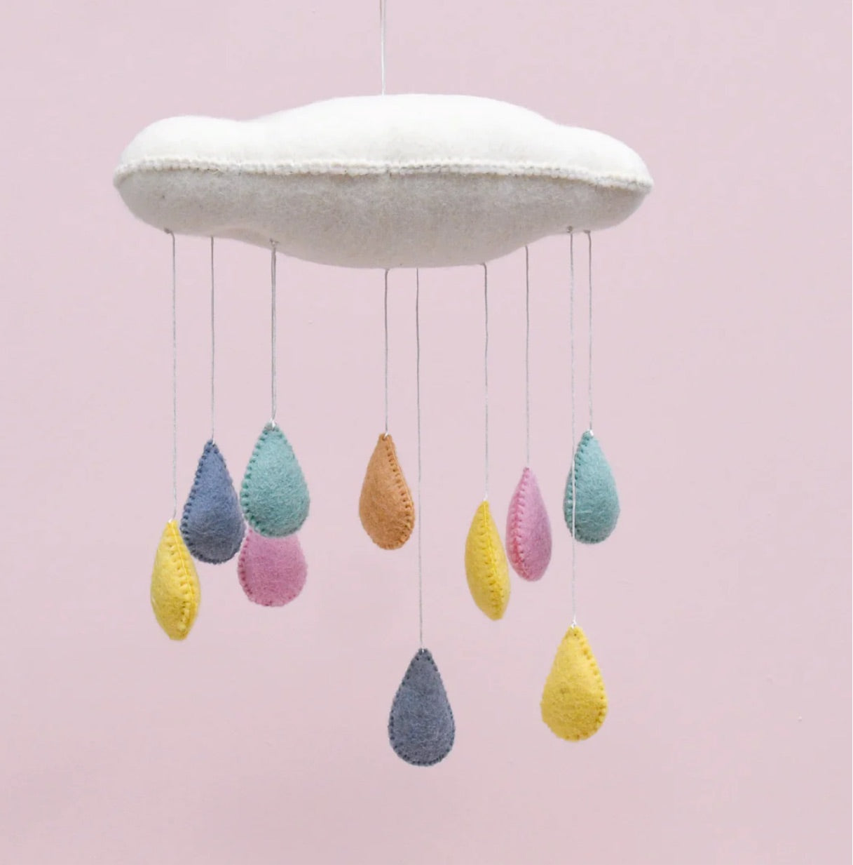 Mobile 3D Cloud with Pastel Raindrops