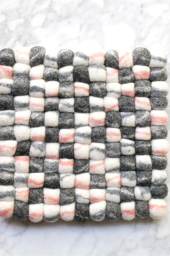 Buy Wool Felt Square Marble Trivet